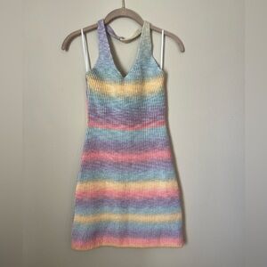 Pastel Knit Halter Dress RedBerry Fashion Size Large